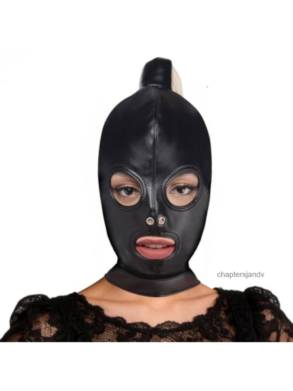 3 Hole PU Leather Full Face Mask Gothic Halloween Costume Cosplay Adjustable